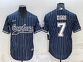Men's Dallas Cowboys #7 Trevon Diggs Navy With Patch Cool Base Stitched Baseball Jersey,baseball caps,new era cap wholesale,wholesale hats